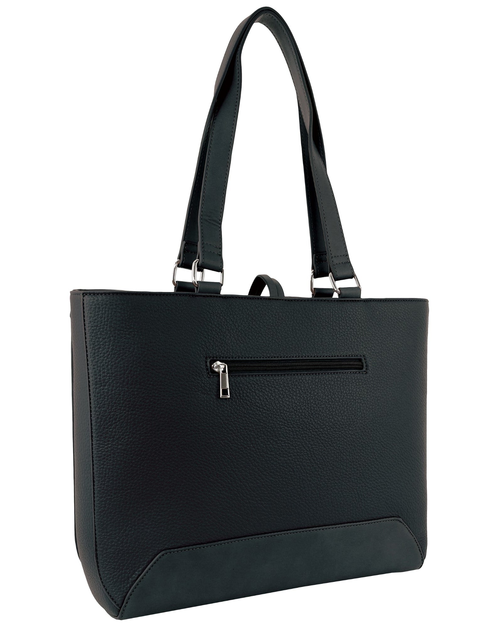 Tote/Computer Bag Black / Vegan Leather PV 4066 BLACK Milleni Fashion Laptop Tote Bag in Black