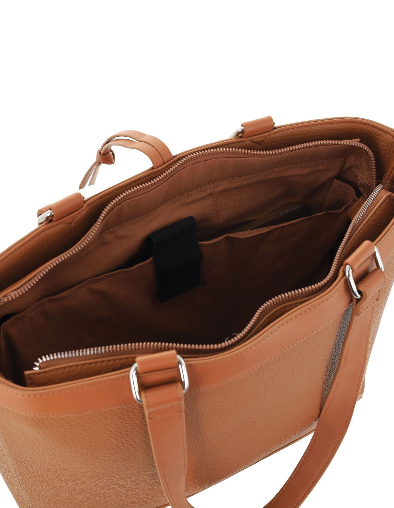 Tote Bag Tan / Vegan Leather PV 4066 TAN Milleni Fashion Laptop Tote Bag in Tan
