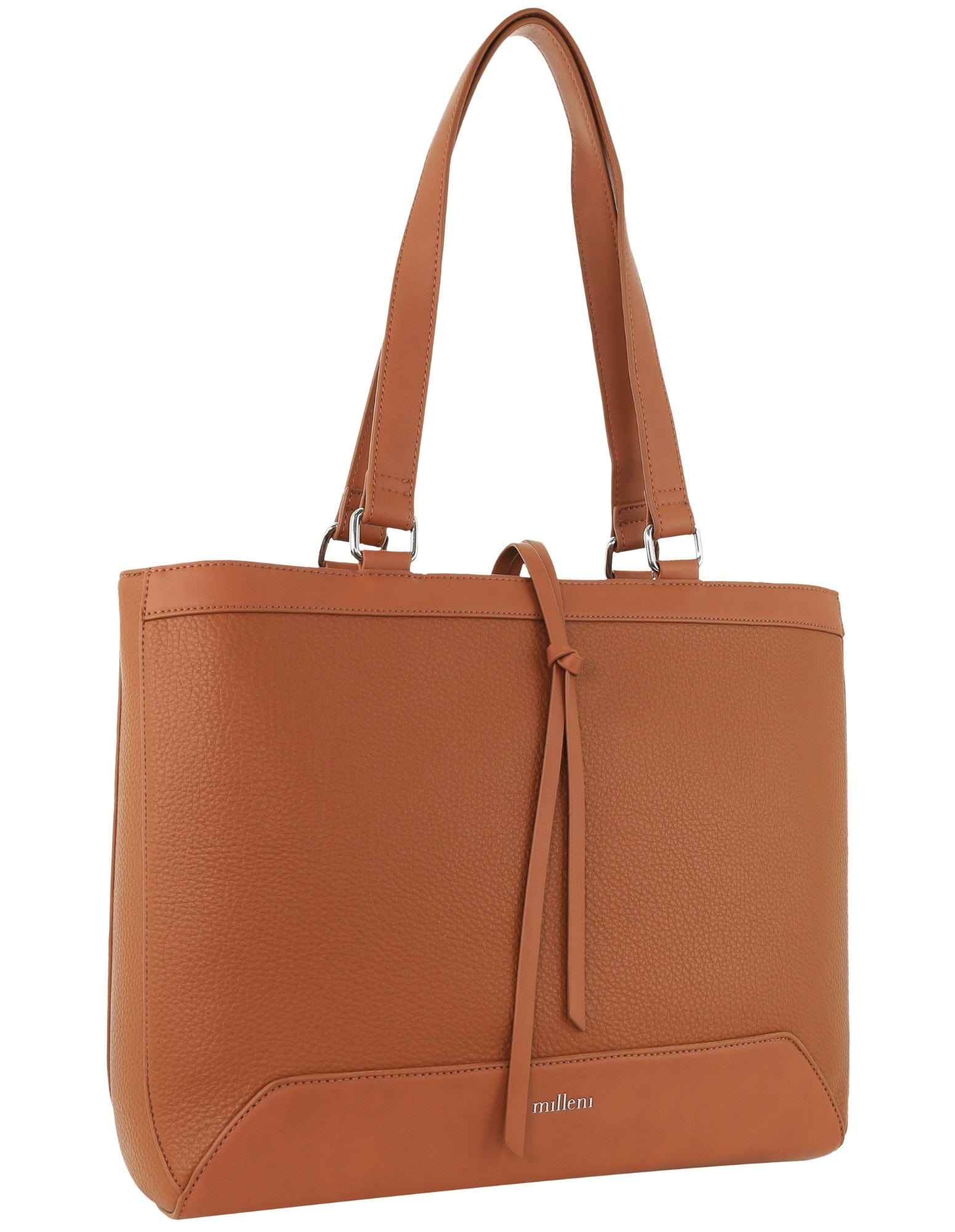 Tote Bag Tan / Vegan Leather PV 4066 TAN Milleni Fashion Laptop Tote Bag in Tan