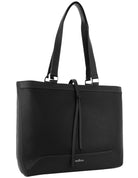 Tote/Computer Bag Black / Vegan Leather PV 4066 BLACK Milleni Fashion Laptop Tote Bag in Black