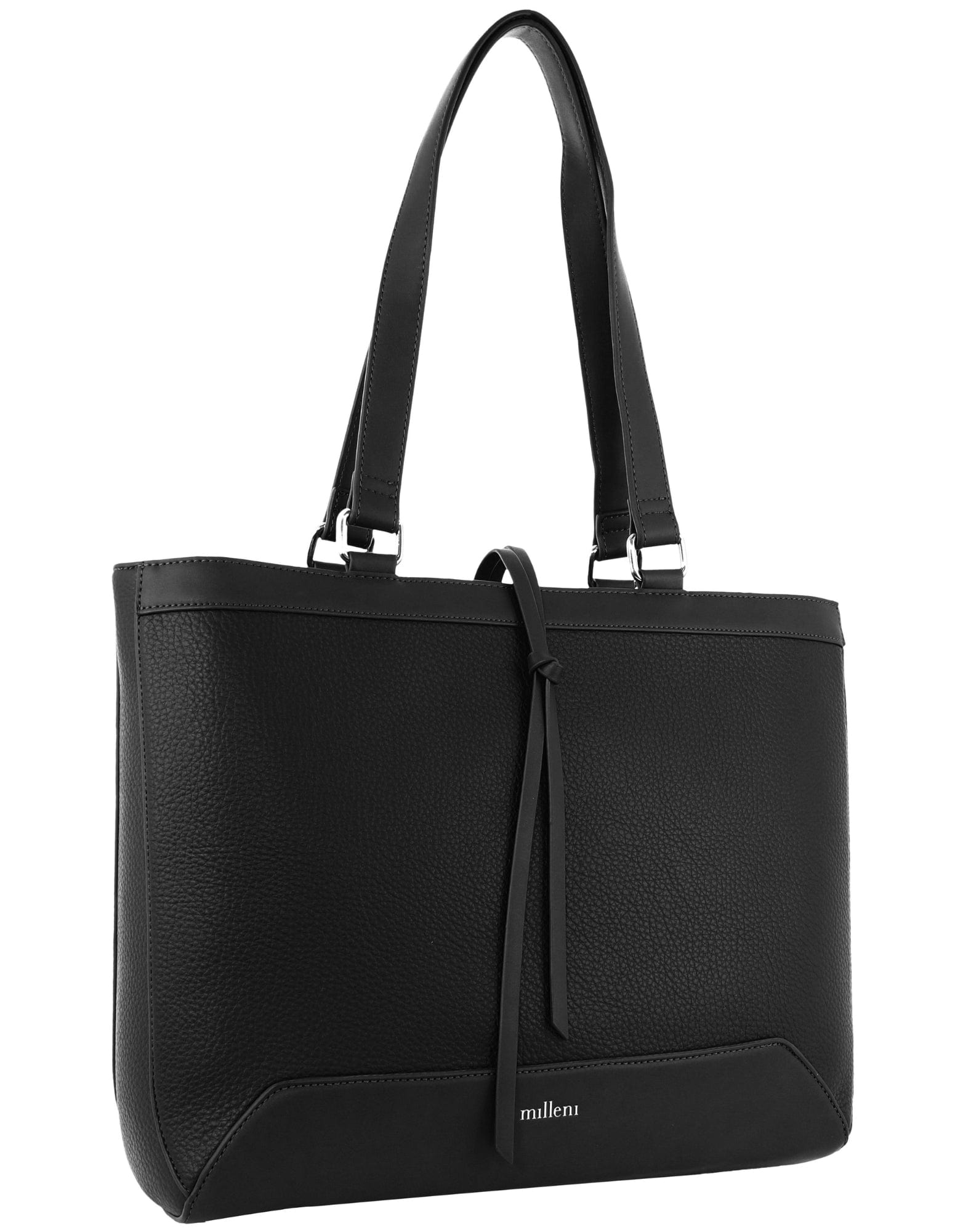 Tote/Computer Bag Black / Vegan Leather PV 4066 BLACK Milleni Fashion Laptop Tote Bag in Black