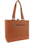 Tote Bag Tan / Vegan Leather PV 4066 TAN Milleni Fashion Laptop Tote Bag in Tan