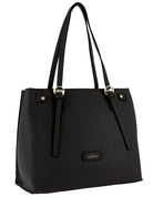 Shoulder Bag Black / Vegan Leather PV 4062 BLACK Milleni Fashion Tote Bag in Black